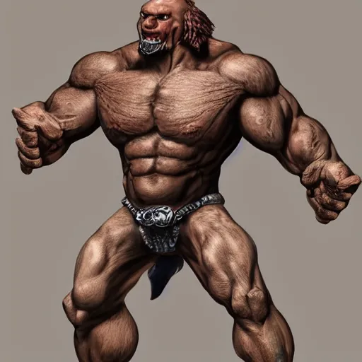 Prompt: muscular buzzard man fantasy character art