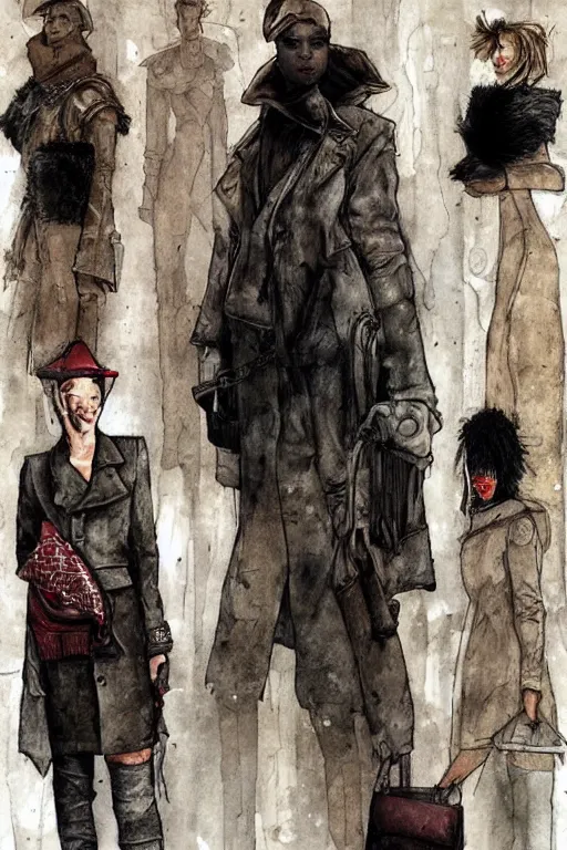 Image similar to portrait fashion model artwork by enki bilal