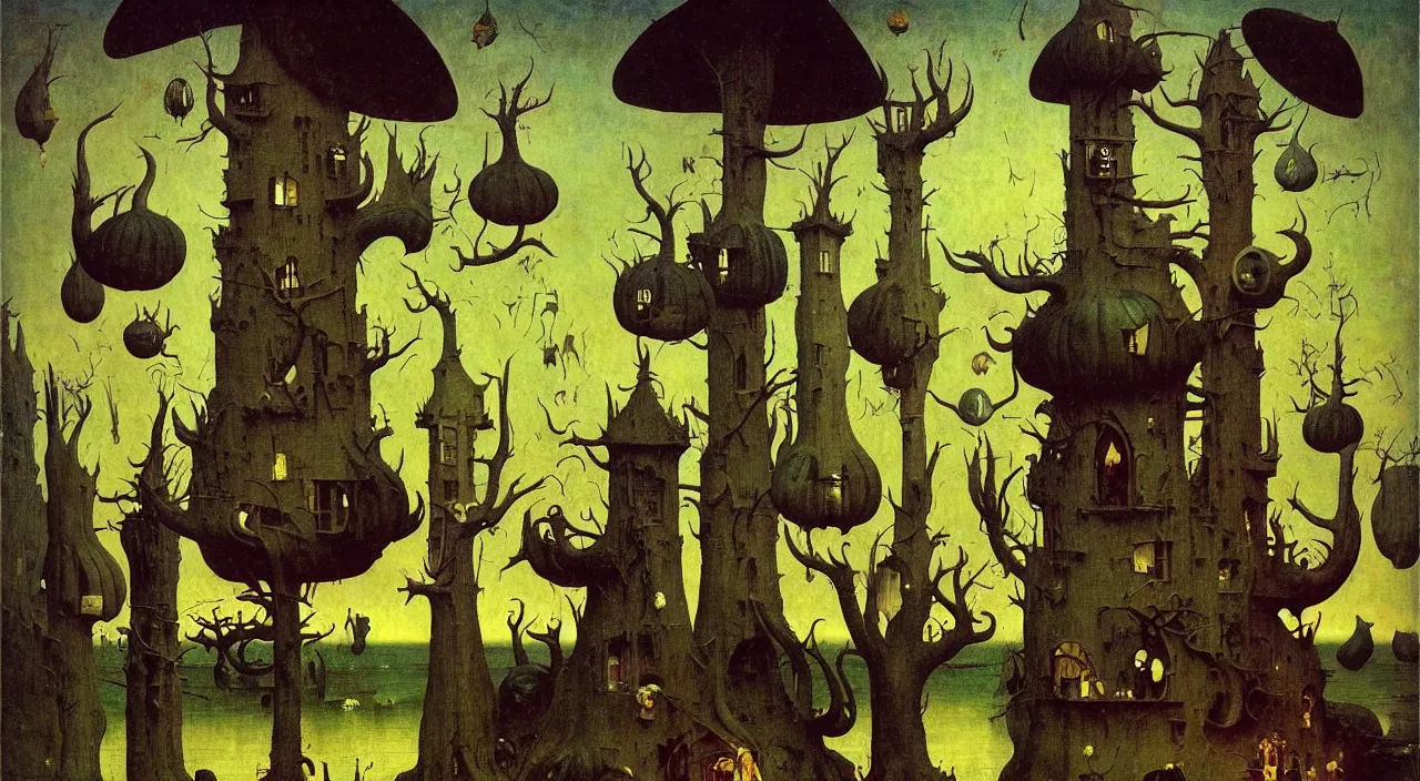 Prompt: single flooded simple!! ( lovecraftian ) gourd tower anatomy, very coherent and colorful high contrast masterpiece by norman rockwell franz sedlacek hieronymus bosch dean ellis simon stalenhag rene magritte gediminas pranckevicius, dark shadows, sunny day, hard lighting