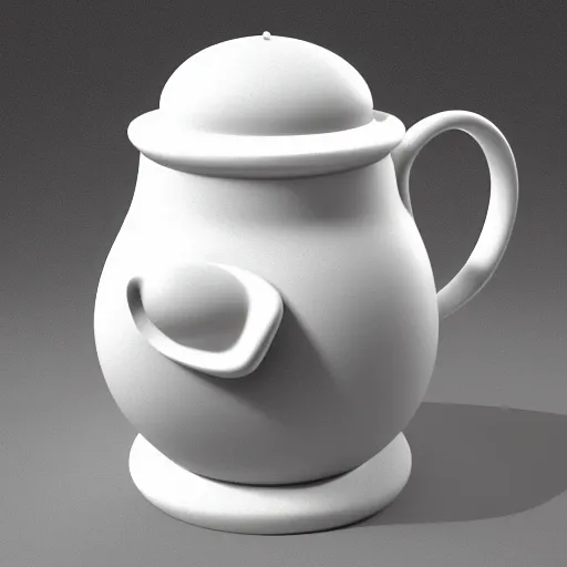 Prompt: fat cat shaped teapot, highly detailed, octane render, ray tracing, ambient occlusion, trending on artstation, 8 k
