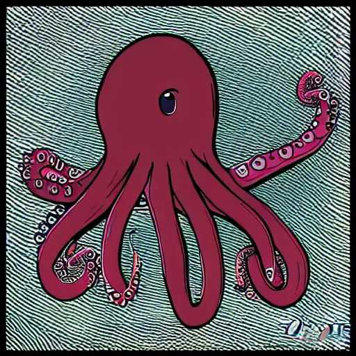 Image similar to digital art of octopus dj