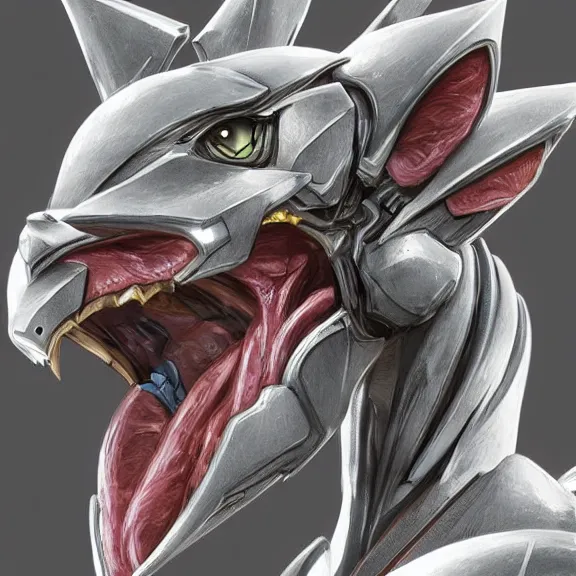 Image similar to detailed maw shot of a gigantic elegant beautiful stunning anthropomorphic hot robot mecha female dragon, swallowing a small human like it was dragon food, with sleek silver metal armor and cat ears, OLED visor over eyes, food pov, prey pov, micro pov, vore, digital art, mawshot, dragon vore, dragon maw, furry art, high quality, 8k 3D realistic, macro art, micro art, Furaffinity, Deviantart, Eka's Portal, G6