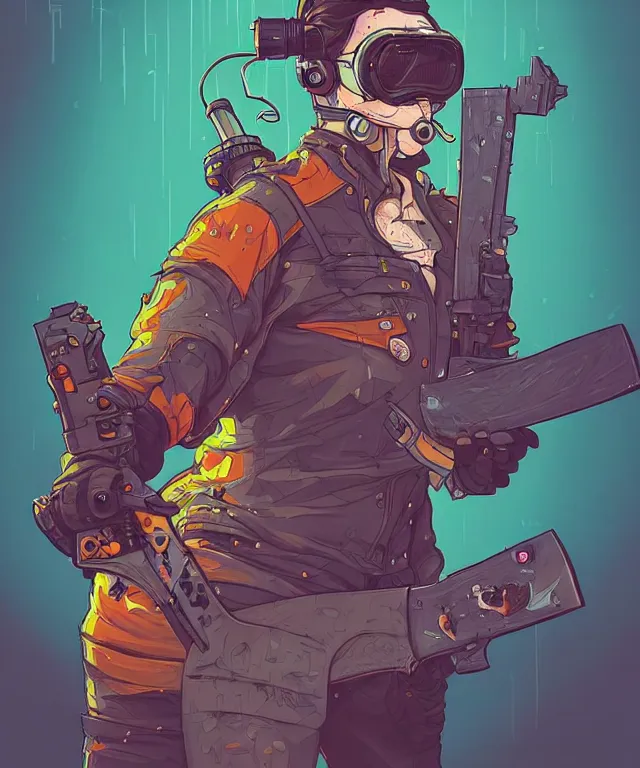 Image similar to a portrait of a cyberpunk corgi holding a chainsaw, fantasy, elegant, digital painting, artstation, concept art, matte, sharp focus, illustration, art by josan gonzalez