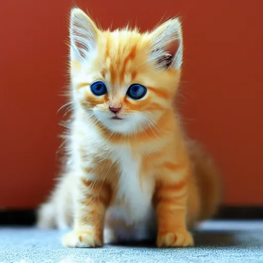 Image similar to curious cute fluffy orange tabby kitten