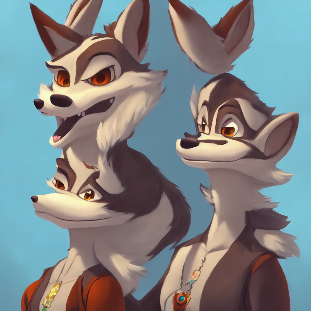 Prompt: oil painting of anthropomorphic female wolf in the style of zootopia female fursona furry furaffinity 4 k, deviantart, furry art fursona ar