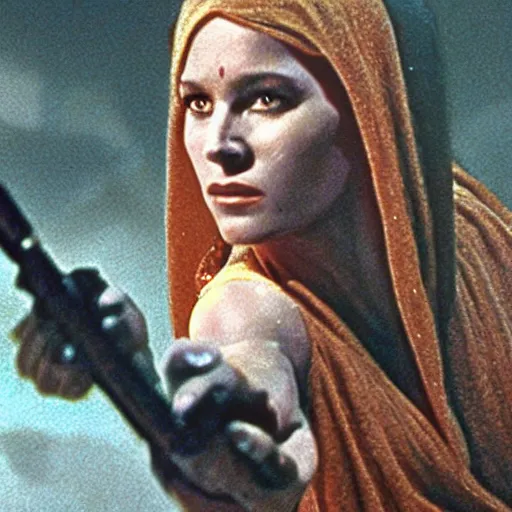 Prompt: a film still of eve ( from the bible ) in star wars 1 9 7 7, realistic, photorealistic, detailed,