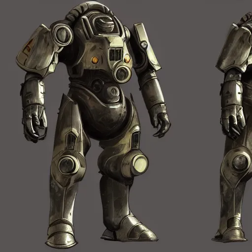 Prompt: fallout concept art power armor render ultra unreal engine 5