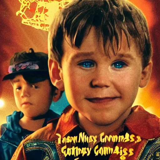 Prompt: movie poster for the film Goonies 2, starring Nicolas Cage highly detailed