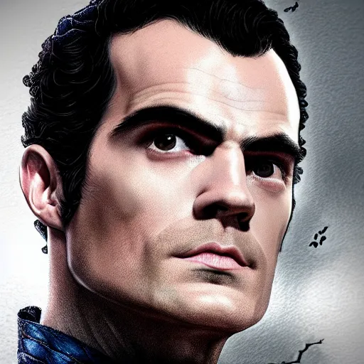 Prompt: portrait of henry cavil dressed as homelander,