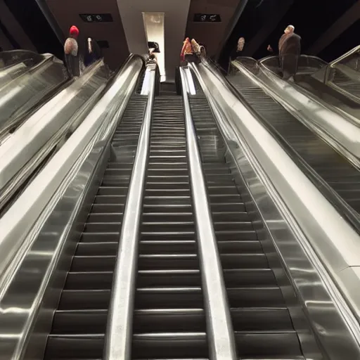 Prompt: mayonnaise on an escalator