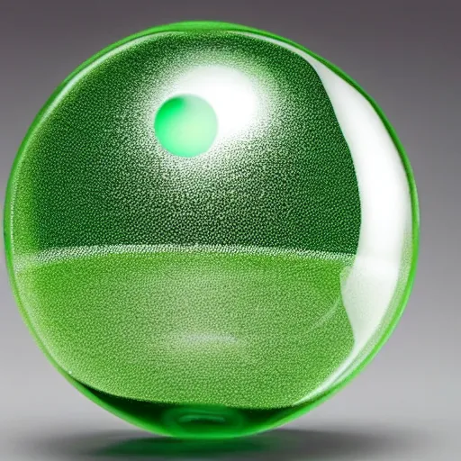 Prompt: a green transparent orb as a pickup item for a medieval game