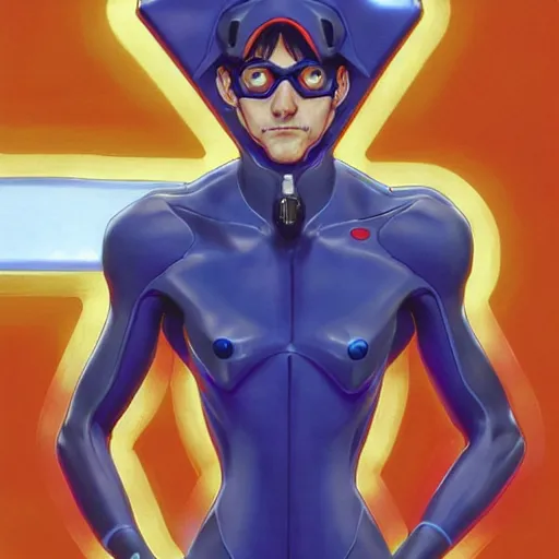Image similar to Shinji from Neon Genesis Evangelion, Closeup portrait art by Donato Giancola and James Gurney, digital art, trending on artstation