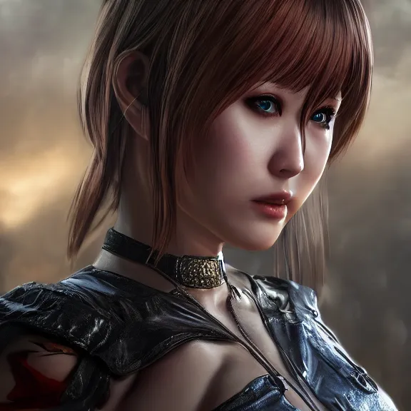 Image similar to photorealistic doa 6 character cosplay, photo, half body, d & d, fantasy, highly detailed, digital art, trending on artstation, smooth, sharp focus, illustration, art by peter tang and artgem