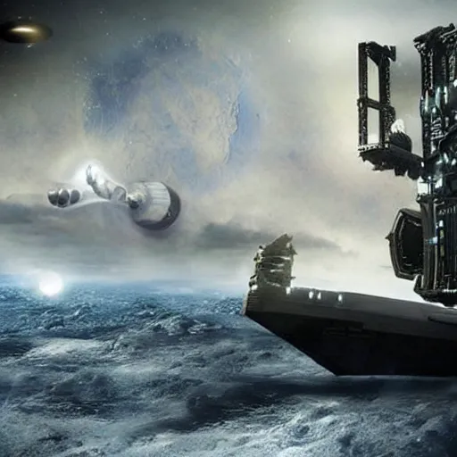 Image similar to ship the destiny from series stargate the universe