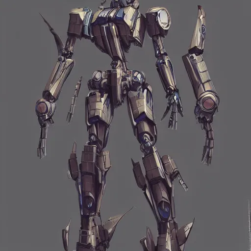 Prompt: character design sketch humanoid mecha by ahmet atil akar, concept art character, cyberpunk fashion, fantasy, painted, 4 k, high detail, sharp focus, trend in artstation
