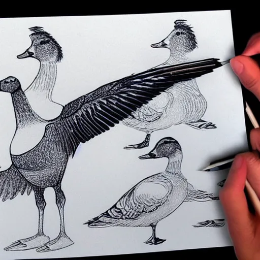 Image similar to goose drawing tutorial. step 1 - blocking out the shapes