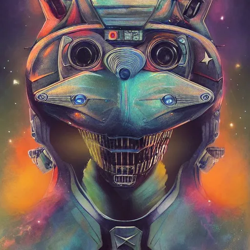 Image similar to portrait of Star Fox, cameras, melting ,8k,by tristan eaton,Stanley Artgermm,Tom Bagshaw,Greg Rutkowski,Carne Griffiths, Ayami Kojima, Beksinski, Giger,trending on DeviantArt,face enhance,hyper detailed,minimalist,cybernetic, android, blade runner,full of colour