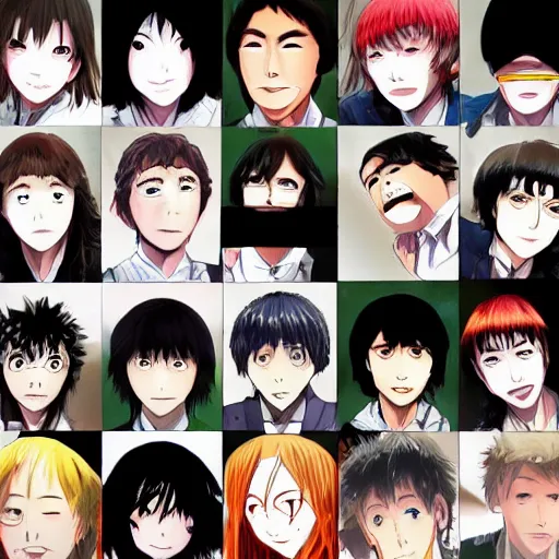 Image similar to A single face starting at the camera, by Junji itou KAZUO UMEZZ KEI TOUME TOMOKI IZUMI KENTARO MIURA Q HAYASHIDA SUI ISHIDA KAORI YUKI MATSURI AKINO