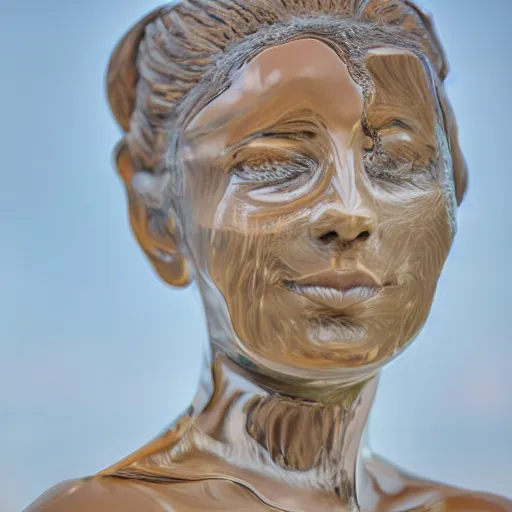 Prompt: statue of a woman made out of glass, transparent, high definition photography, 8k, professional