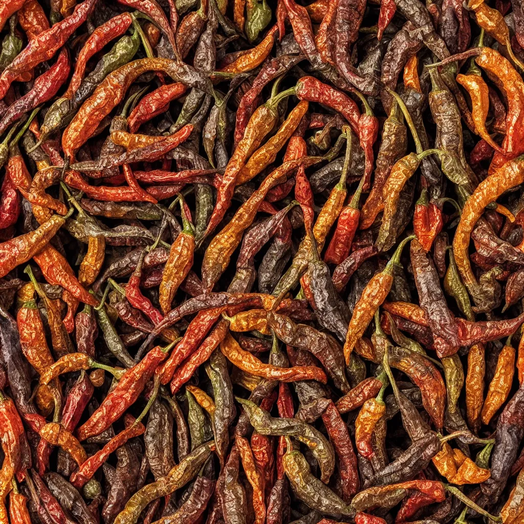 Prompt: close-up view of pepper spice on top of a wooden table, 8k, high detail, photorealistic, proper shading