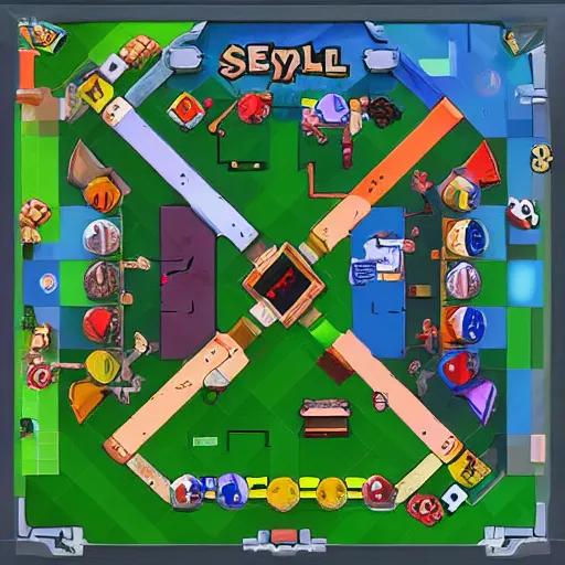 Prompt: game level by style of supercell games