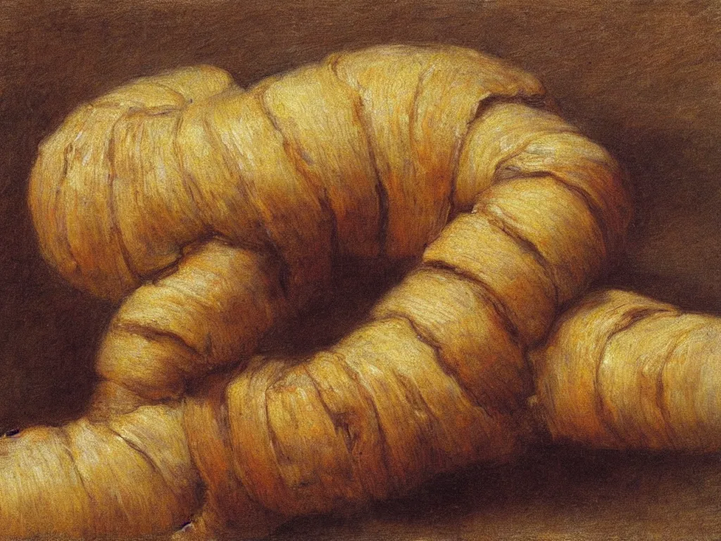 Image similar to the human - eating croissant. painting by henri fantin - latour