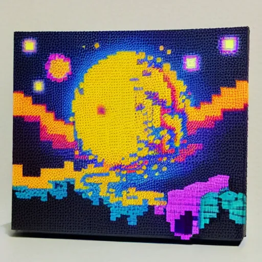 Prompt: a 3 d galaxy artwork pixel art, voxel art, by lisa frank coloring, van gogh pattern, tooth wu painting, greg rutkowski painting, dom qwek 3 d modelling