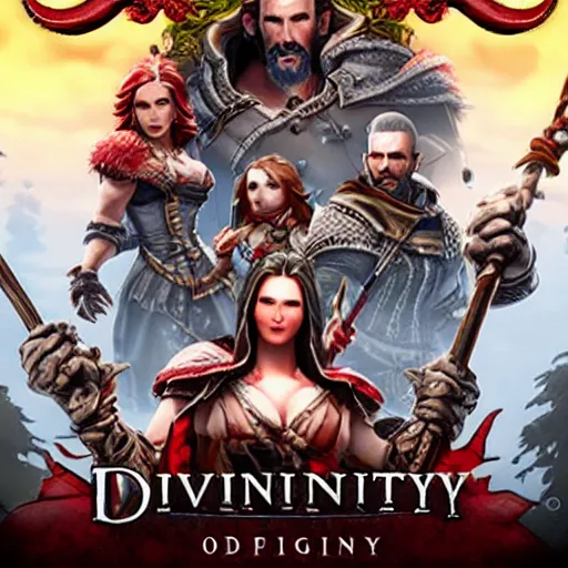 Image similar to divinity original sin 2 movie poster, high detail, divinity, d i v i n i t y, d - i - v - i - n - i - t - y