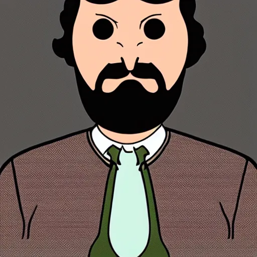 Prompt: Bob Belcher reimagined by Stanley Kubrick