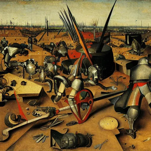 Image similar to cyborgs by pieter bruegel the elder