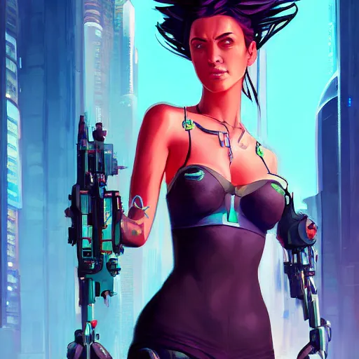 Image similar to cyberpunk goddess female, art gta 5 cover, official fanart behance hd artstation by jesper ejsing, by rhads, makoto shinkai and lois van baarle, ilya kuvshinov, ossdraws