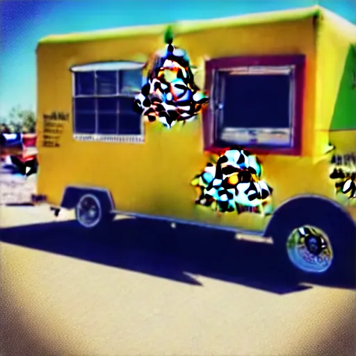 Prompt: a taco truck made of tacos