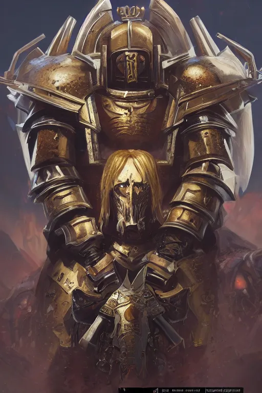 Image similar to queen portrait heros warhammer 4 0 k horus heresy fanart - the primarchs emperor by johannes helgeson animated with vfx concept artist & illustrator global illumination ray tracing hdr fanart arstation zbrush central hardmesh 8 k octane renderer comics stylized