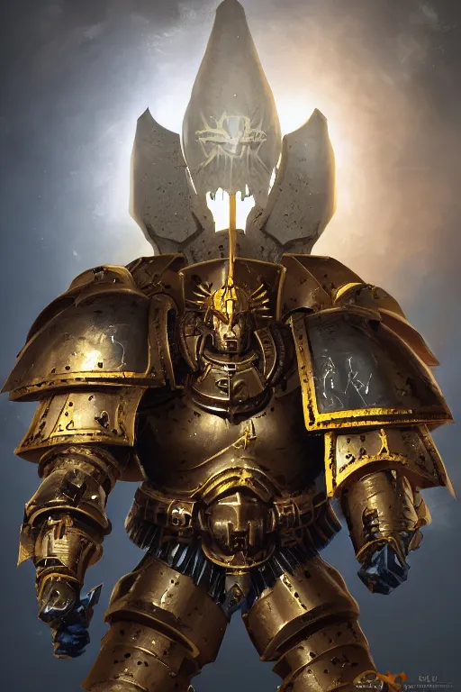 Image similar to armor portrait heros warhammer 4 0 k horus heresy fanart - the primarchs emperor by johannes helgeson animated with vfx concept artist & illustrator global illumination ray tracing hdr fanart arstation zbrush central hardmesh 8 k octane renderer comics stylized