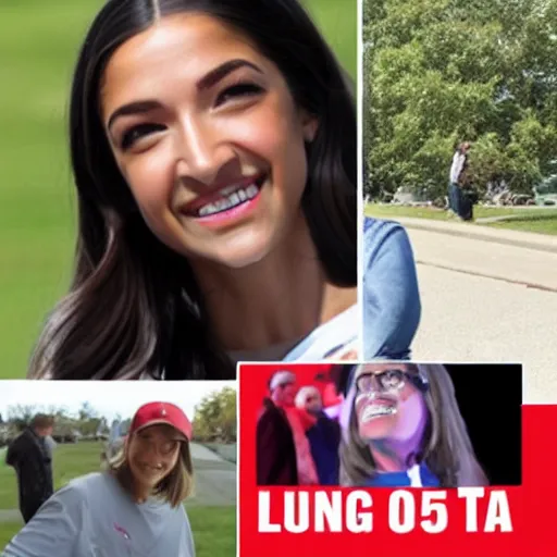 Prompt: turning point usa meme praising AOC h- 512 w- 512