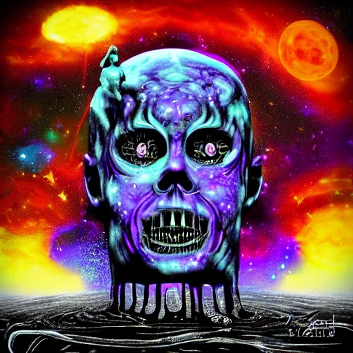 Image similar to nightmare stuff. cosmic terror digital art