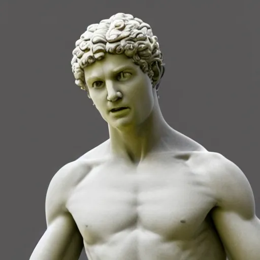 Prompt: a 3 d render of the statue of david out of marble, in the style of michelangelo