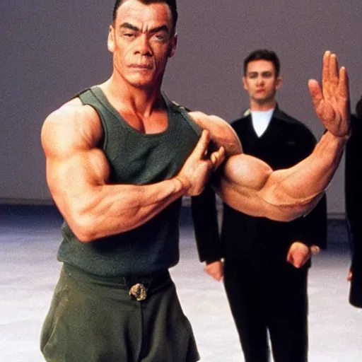 Image similar to jean-claude van Damme saluting