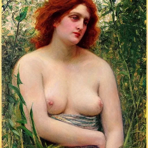 Prompt: painting of Eve in 1901, Romanticism
