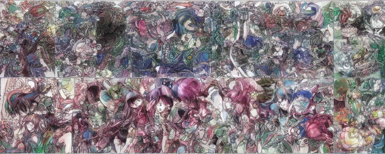 Image similar to yoshitaka amano color palette