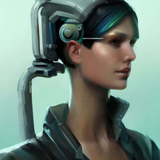 Image similar to concept art of cyberpunk scientist by jama jurabaev, brush stroke, scifi accessories, trending on artstation, symmetry, high quality, extremely detailed