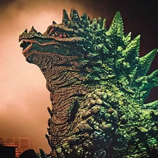 Prompt: godzilla smoking weed