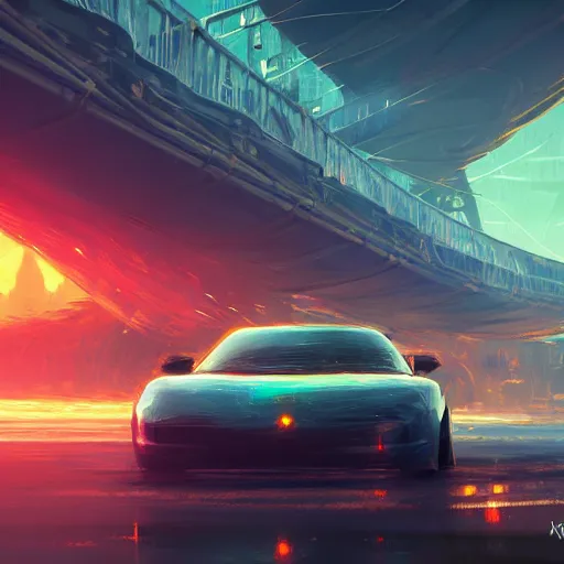 Image similar to solarpunk car, highway, sunny day, futurism, intricate, highly detailed, digital painting, artstation, concept art, smooth, sharp focus, epic landscape, art by akihiko yoshida and tim mcburnie and anato finnstark