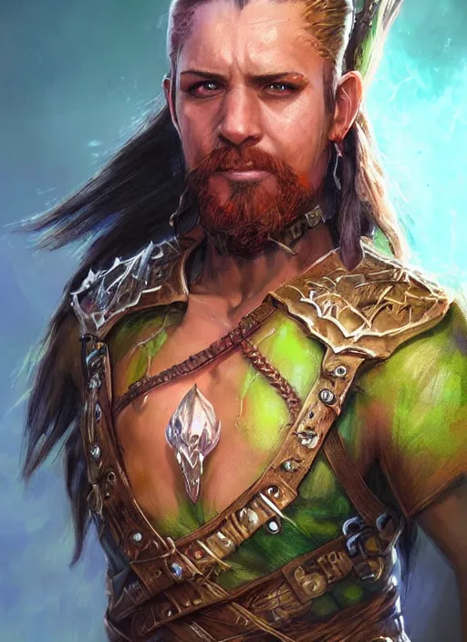 Image similar to human mohawk, ultra detailed fantasy, dndbeyond, bright, colourful, realistic, dnd character portrait, full body, pathfinder, pinterest, art by ralph horsley, dnd, rpg, lotr game design fanart by concept art, behance hd, artstation, deviantart, hdr render in unreal engine 5