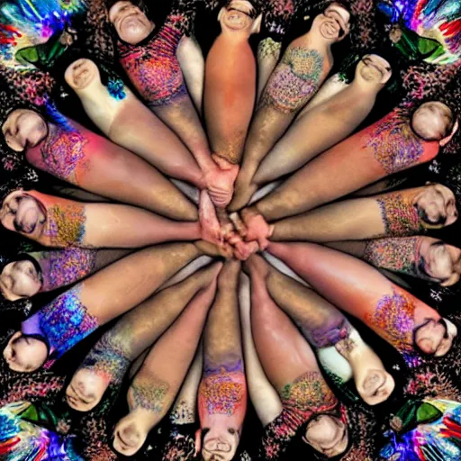 Image similar to a kaleidoscope of beautiful human bodies