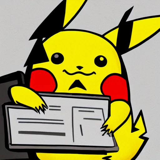 Prompt: pikachu doing taxes, trending on artstation, 4k