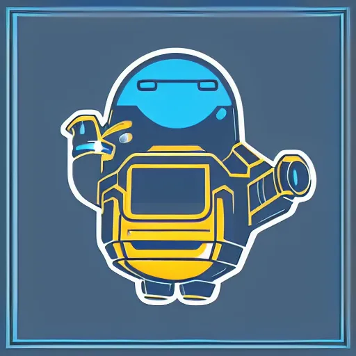 Prompt: a cute chubby tank icon stylized digital illustration minimalistic, blue scheme, fanart arstation