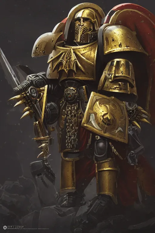 Image similar to armor portrait heros warhammer 4 0 k horus heresy fanart - the primarchs emperor by johannes helgeson animated with vfx concept artist & illustrator global illumination ray tracing hdr fanart arstation zbrush central hardmesh 8 k octane renderer comics stylized