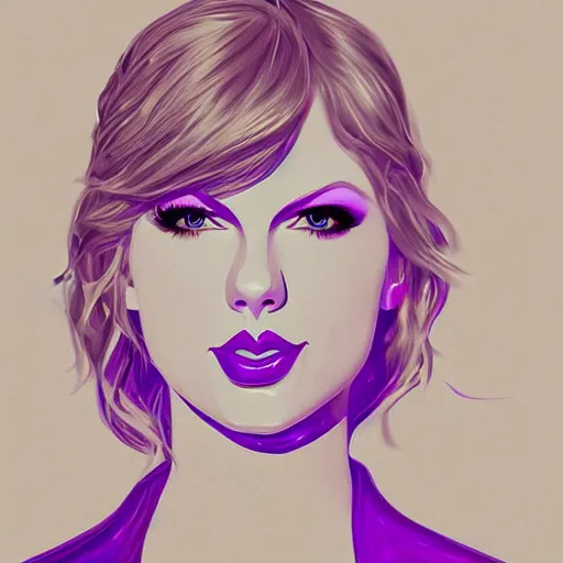 Image similar to Taylor Swift made of purple ice, trending on artstation