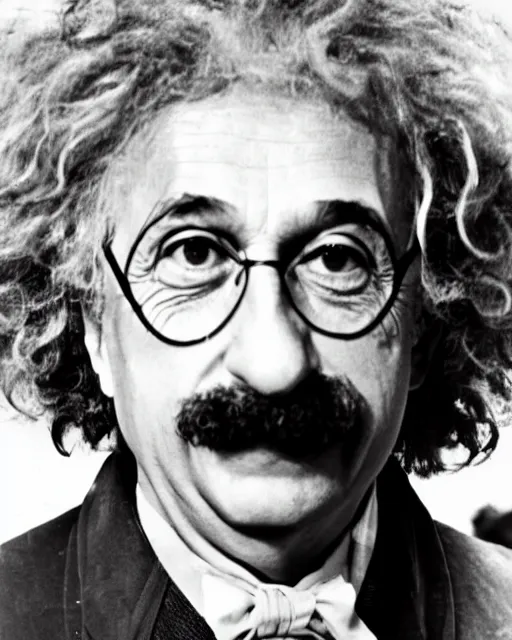 Image similar to a portrait of a 1 9 6 0 s hippie looking like albert einstein